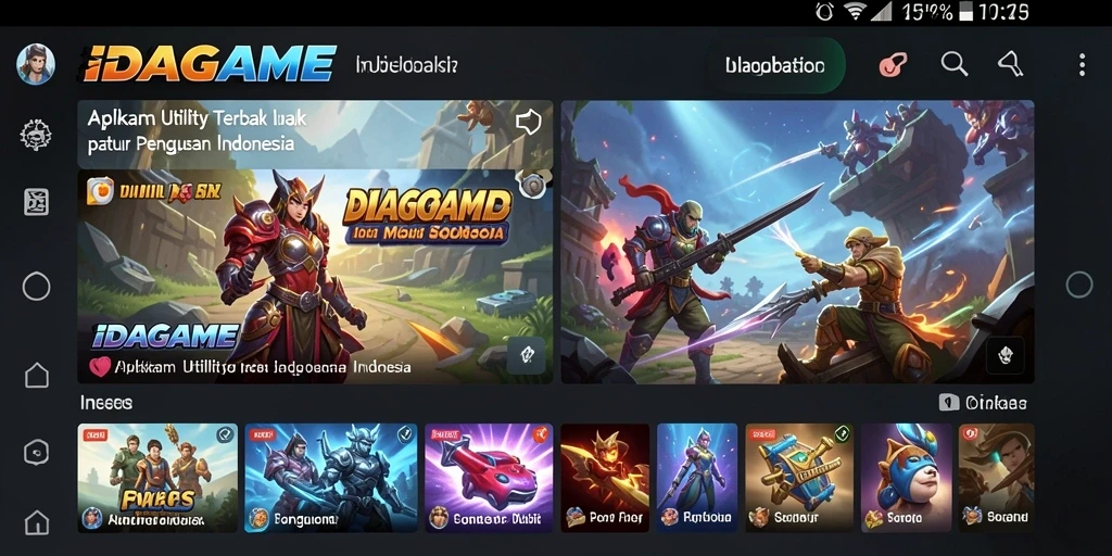 Tampilan antarmuka IDAGAME yang elegan dan modern.