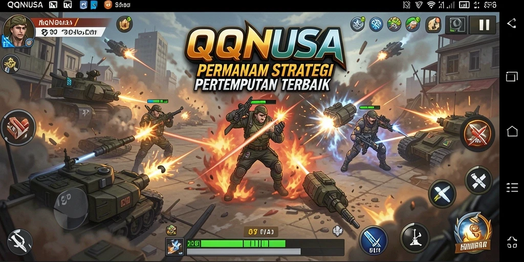 Tampilan gameplay strategis di QQNUSA dengan elemen pertempuran yang mendebarkan.