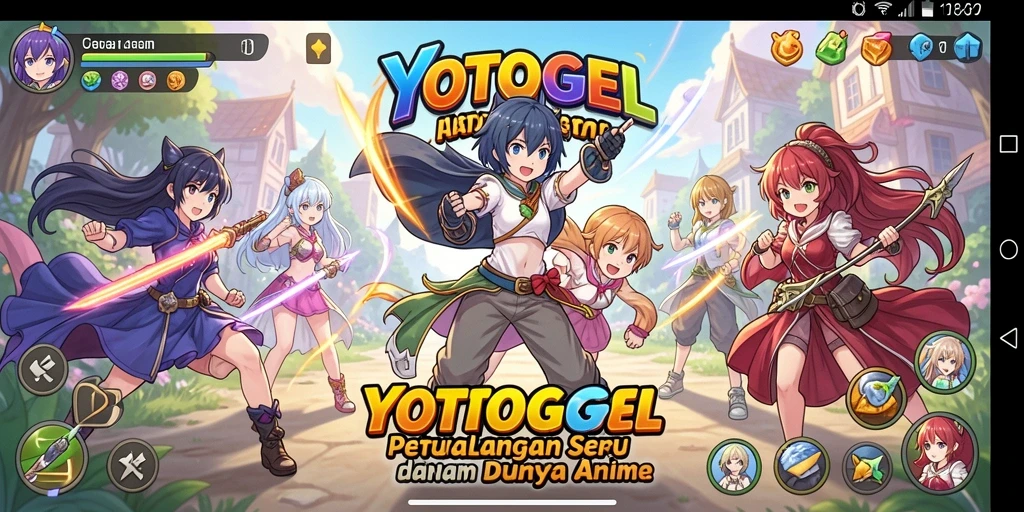 Tampilan gameplay YOTOGEL dengan karakter Anime yang menakjubkan.